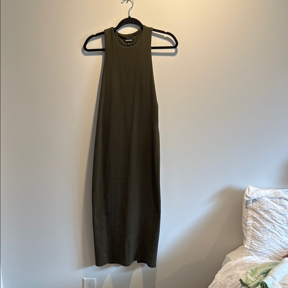 Wilfred Dark Green Sleeveless Midi Dress